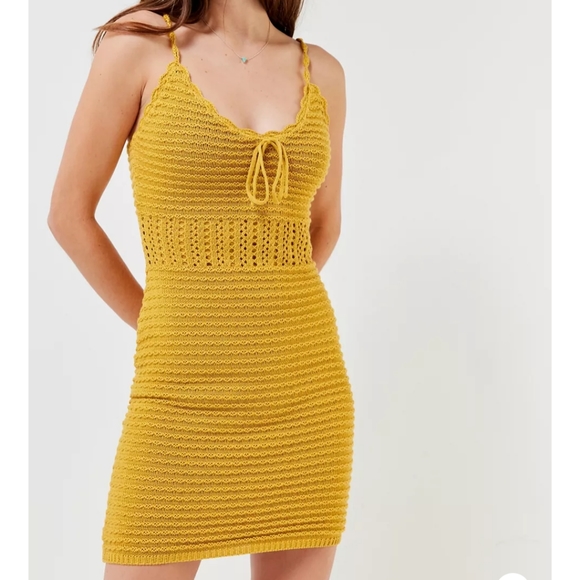 🆕 UO tie front crochet knit mini dress
